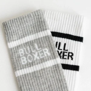 Socks*Bullboxer Socks Men White/Grey 2-Pack